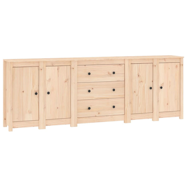 vidaXL Sideboard 230x35x80 cm Solid Pine Wood