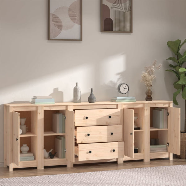 vidaXL Sideboard 230x35x80 cm Solid Pine Wood