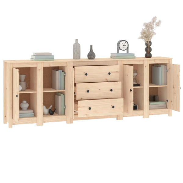 vidaXL Sideboard 230x35x80 cm Solid Pine Wood