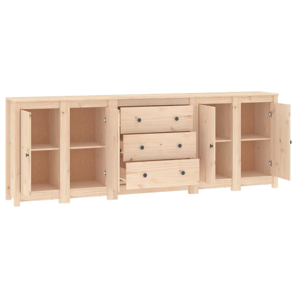 vidaXL Sideboard 230x35x80 cm Solid Pine Wood