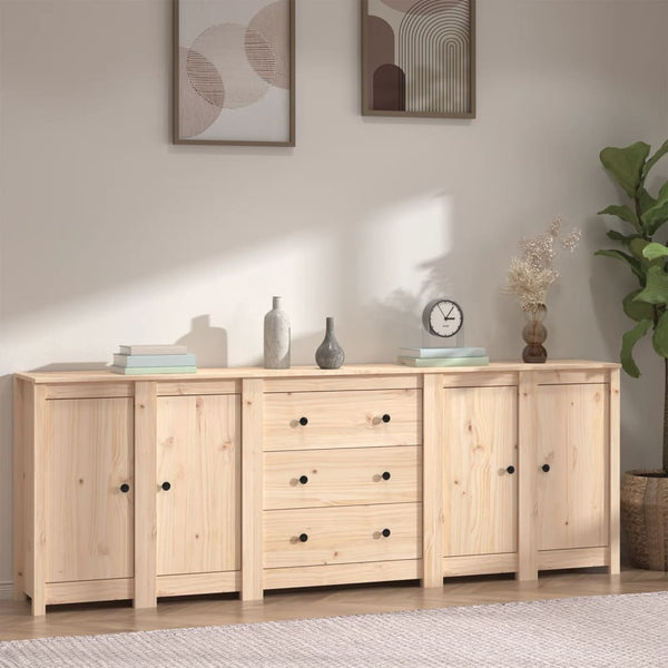 vidaXL Sideboard 230x35x80 cm Solid Pine Wood