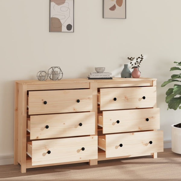 vidaXL Sideboard 140x35x80 cm Solid Pine Wood