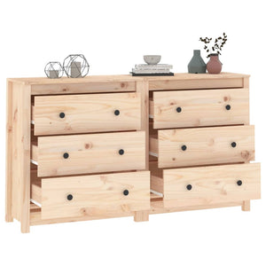 vidaXL Sideboard 140x35x80 cm Solid Pine Wood