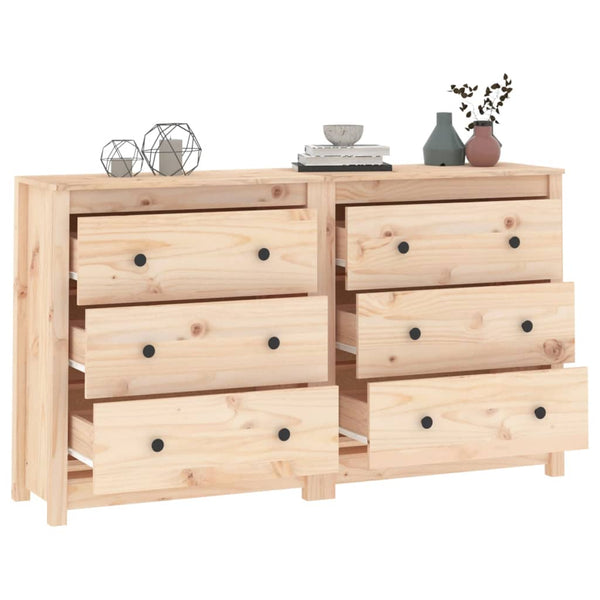 vidaXL Sideboard 140x35x80 cm Solid Pine Wood
