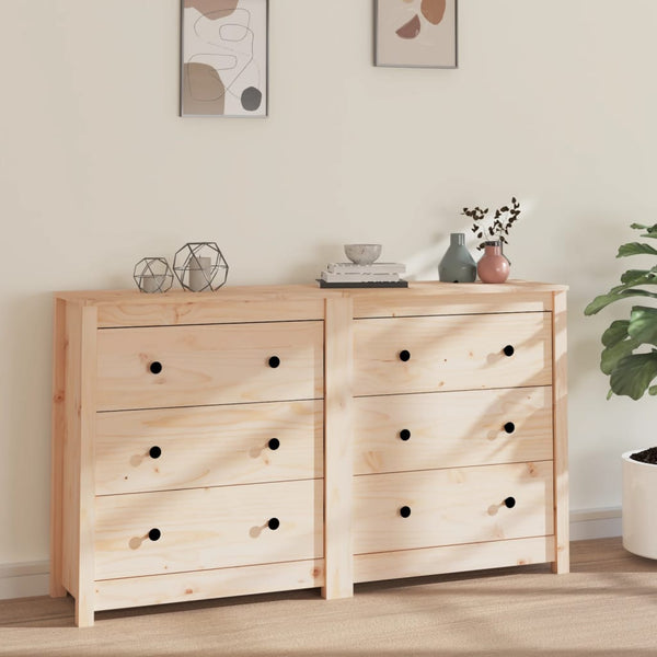 vidaXL Sideboard 140x35x80 cm Solid Pine Wood