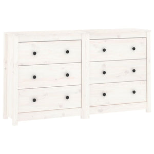 vidaXL Sideboard White 140x35x80 cm Solid Pine Wood