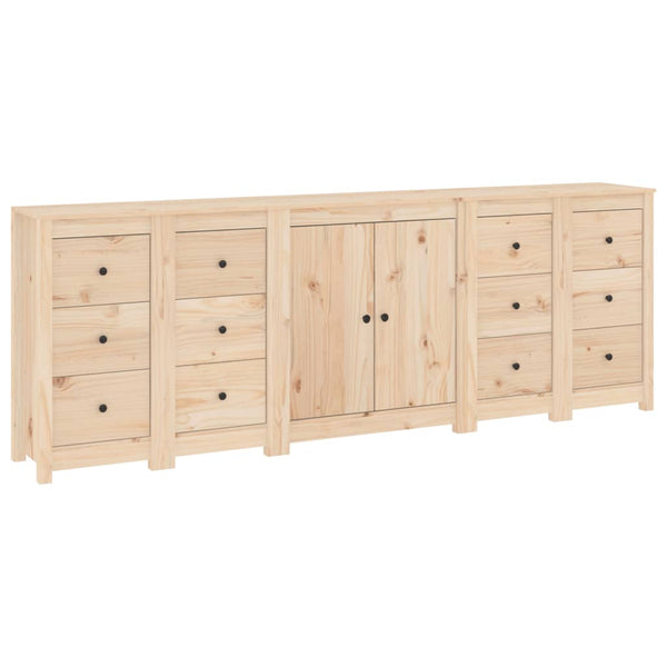 vidaXL Sideboard 230x35x80 cm Solid Pine Wood