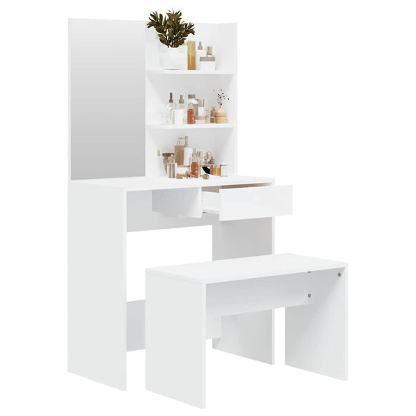 vidaXL Dressing Table Set White 74.5x40x141 cm