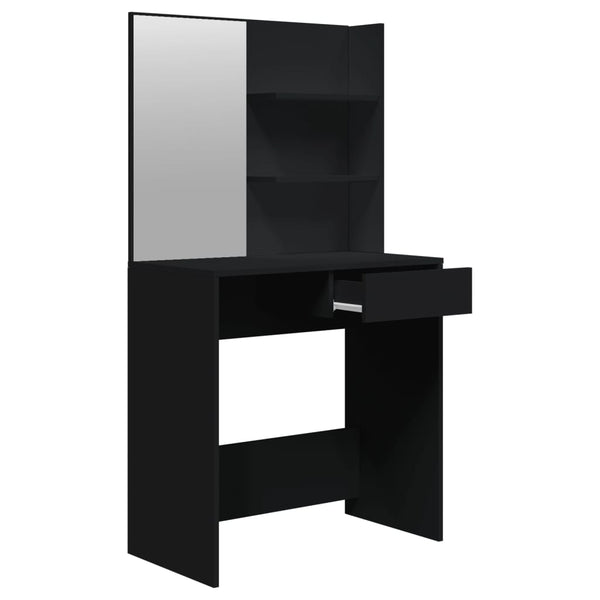 vidaXL Dressing Table Set Black 74.5 x 40 x 141 cm