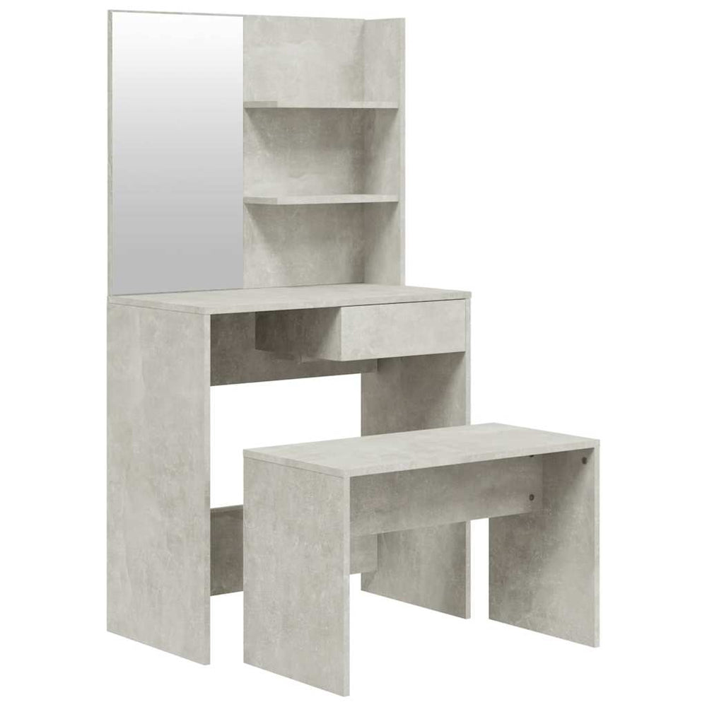vidaXL Dressing Table Set Concrete Gray 74.5x40x141 cm