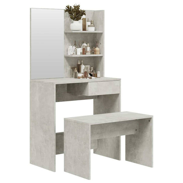 vidaXL Dressing Table Set Concrete Gray 74.5x40x141 cm