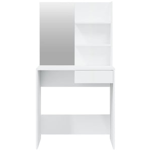 vidaXL Dressing Table Set High Gloss White 74.5x40x141 cm