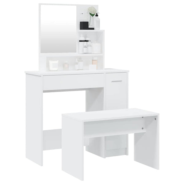 vidaXL Dressing Table Set White 86.5x35x136 cm
