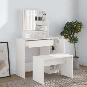 vidaXL Dressing Table Set White 86.5x35x136 cm