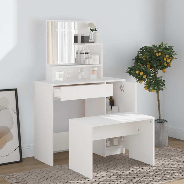 vidaXL Dressing Table Set White 86.5x35x136 cm