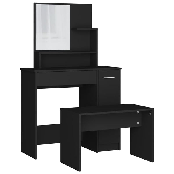 vidaXL Dressing Table Set Black 86.5x35x136 cm