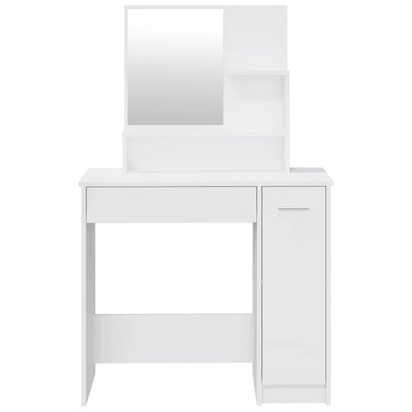 vidaXL Dressing Table Set High Gloss White 86.5x35x136 cm
