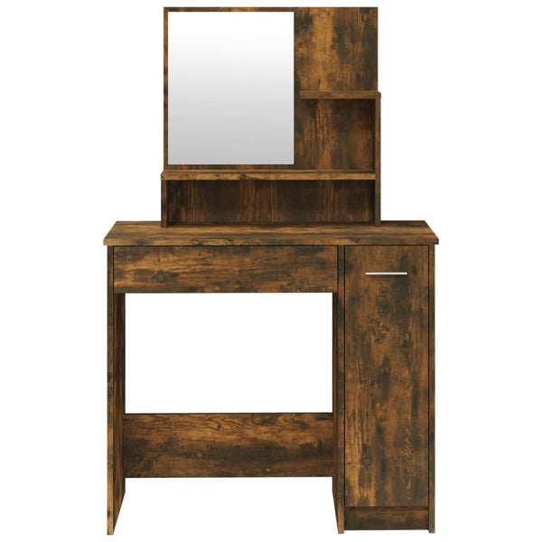 vidaXL Dressing Table Set Smoked Oak 86.5x35x136 cm