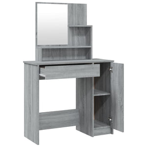 vidaXL Dressing Table Set Grey Sonoma 86.5x35x136 cm