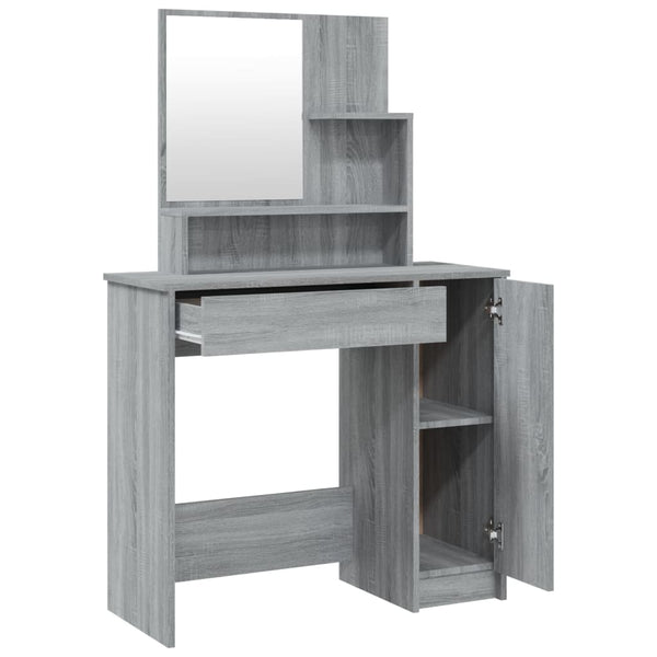vidaXL Dressing Table Set Grey Sonoma 86.5x35x136 cm