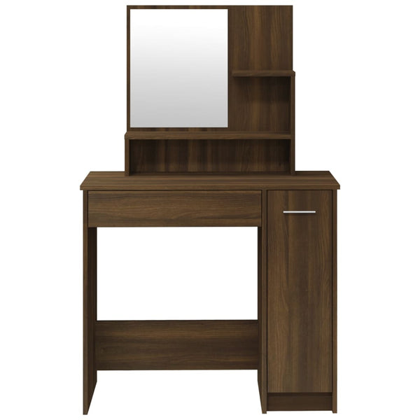 vidaXL Dressing Table Set Brown Oak-Look 86.5x35x136 cm