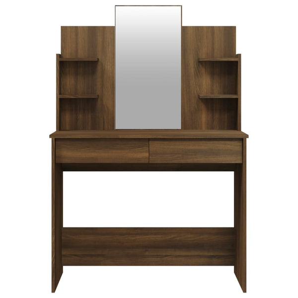 vidaXL Dressing Table Set Brown Oak-Effect 96x40x142 cm