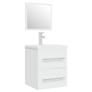 vidaXL Vanity Unit with Integrated Sink White Engineered Wood