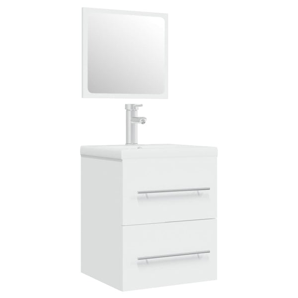 vidaXL Vanity Unit with Integrated Sink White Engineered Wood