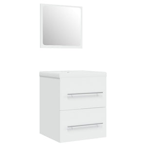 vidaXL Vanity Unit with Integrated Sink White Engineered Wood