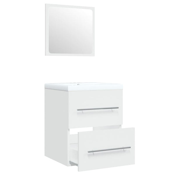 vidaXL Vanity Unit with Integrated Sink White Engineered Wood