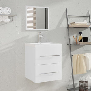 vidaXL Vanity Unit with Integrated Sink White Engineered Wood
