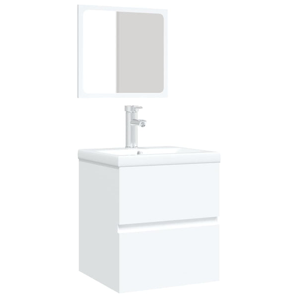 vidaXL Bathroom Vanity Unit with Sink and Mirror White
