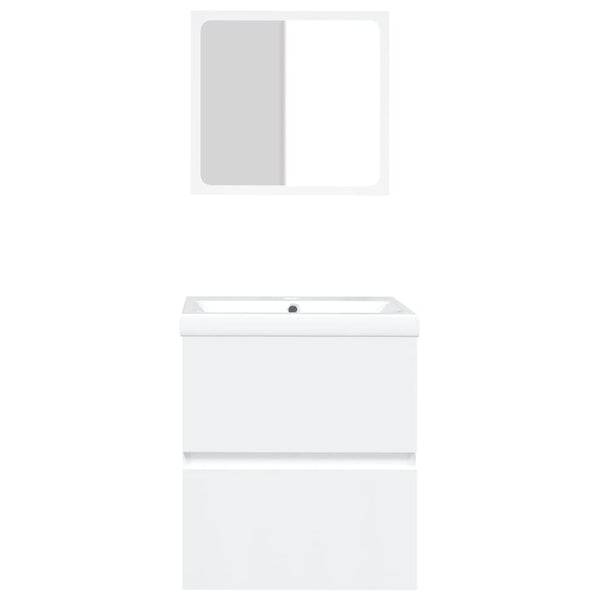 vidaXL Bathroom Vanity Unit with Sink and Mirror White