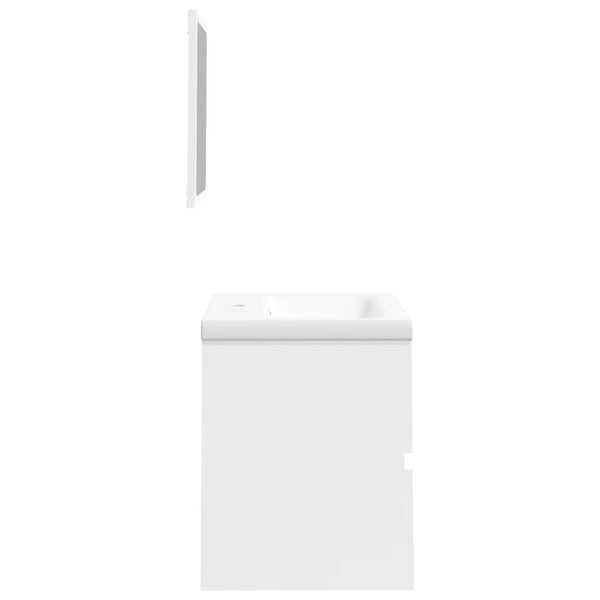 vidaXL Bathroom Vanity Unit with Sink and Mirror White