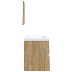 vidaXL Bathroom Vanity with Sink and Mirror Sonoma Oak