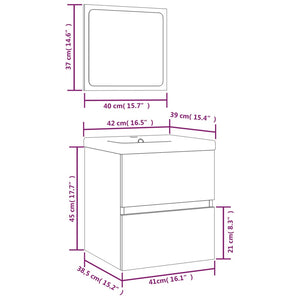 vidaXL Bathroom Vanity with Sink and Mirror Sonoma Oak