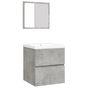 vidaXL Bathroom Cabinet with Sink and Mirror Concrete Gray