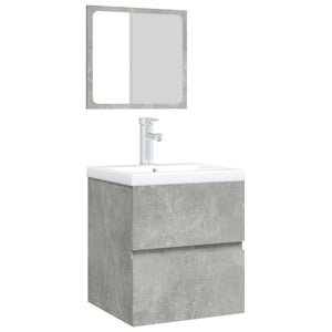 vidaXL Bathroom Cabinet with Sink and Mirror Concrete Gray