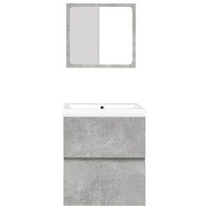 vidaXL Bathroom Cabinet with Sink and Mirror Concrete Gray