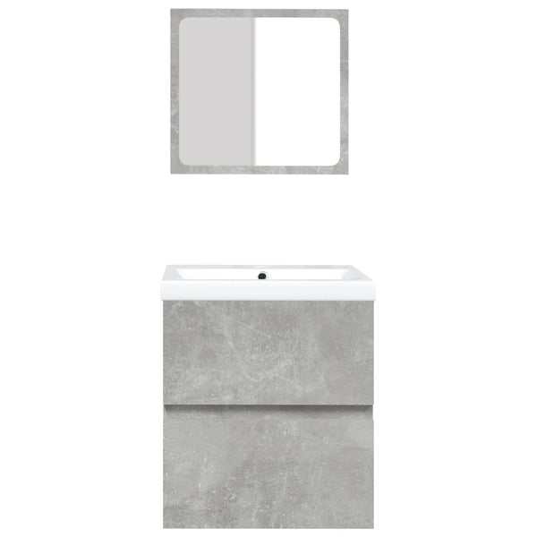vidaXL Bathroom Cabinet with Sink and Mirror Concrete Gray