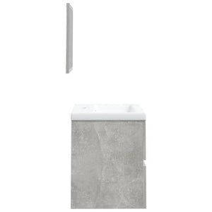 vidaXL Bathroom Cabinet with Sink and Mirror Concrete Gray
