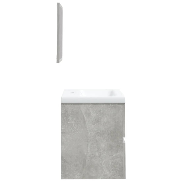 vidaXL Bathroom Cabinet with Sink and Mirror Concrete Gray