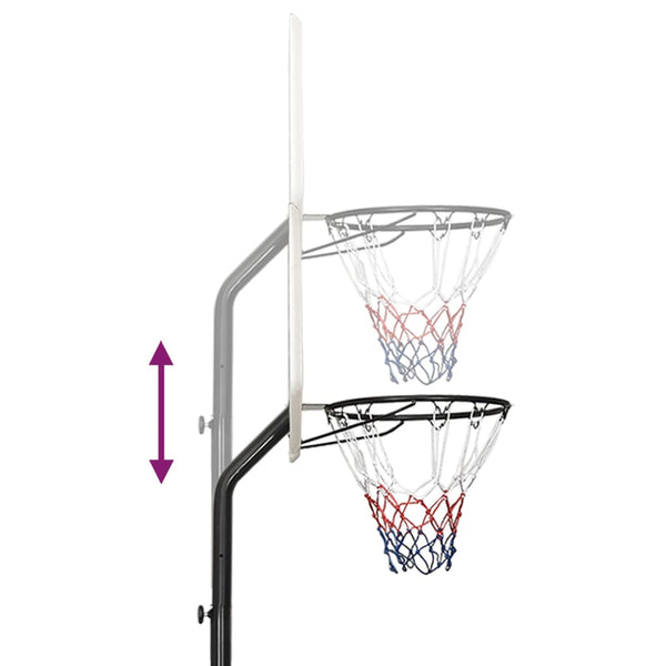vidaXL Basketball Hoop White 282-352 cm Polyethylene