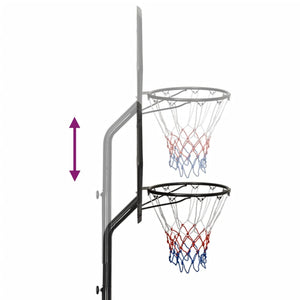 vidaXL Basketball Hoop Black 282-352 cm Polyethylene