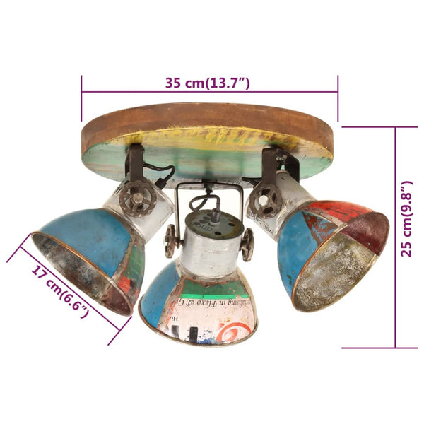 vidaXL Industrial Style Ceiling Lamp 25 W Multicolour 42x25 cm E27