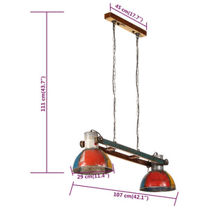 vidaXL Industrial-Style Pendant Lamp 25 W Multicolour 111 cm E27