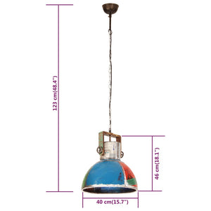 vidaXL Industrial Style Pendant Lamp 25 W Multicolored Round 40 cm E27