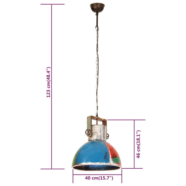 vidaXL Industrial Style Pendant Lamp 25 W Multicolored Round 40 cm E27