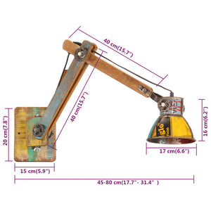 vidaXL Industrial Style Wall Lamp Multicolour Round E27