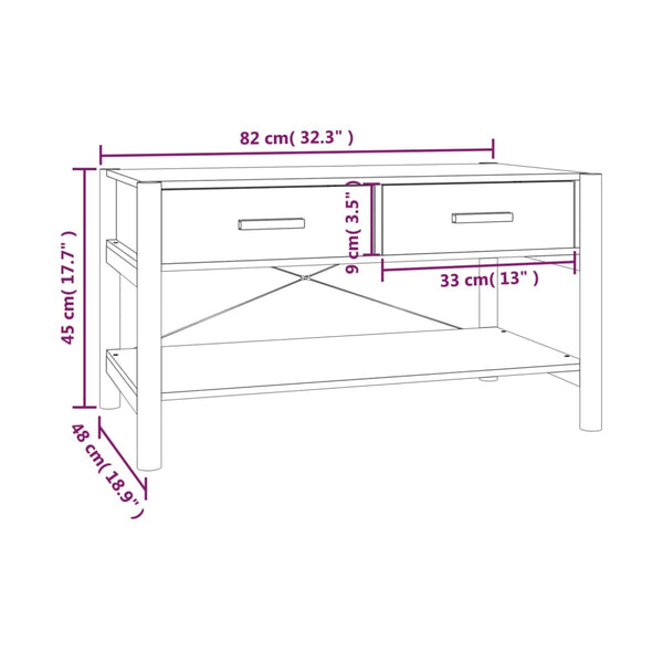 Couchtisch Holzwerkstoff 82x48 cm